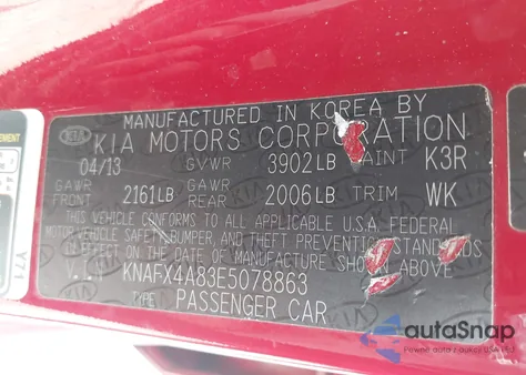 2014 Kia Forte Ex from USA, damaged, VIN KNAFX4A83E5078863